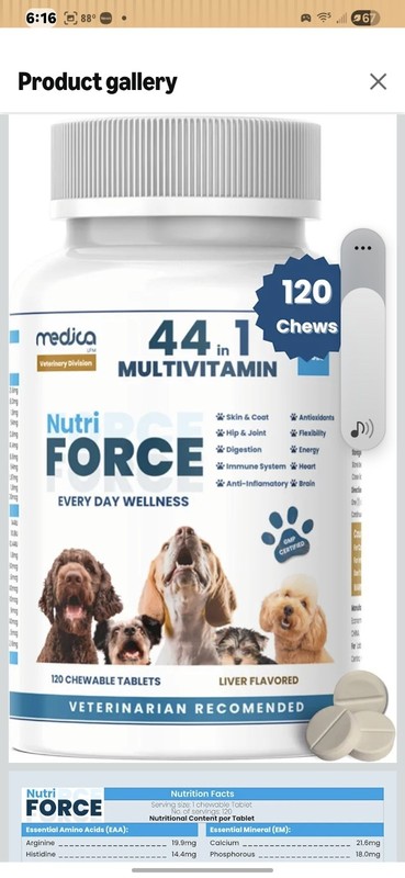 NutriForce 44-in-1 Multivitamin for Dogs - Immune, Digestion, Energy-Lot Of 2