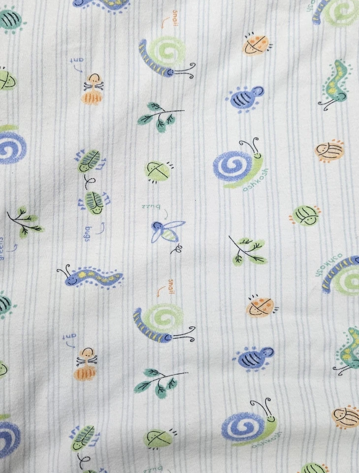 Oshkosh Bebé Recibiendo Manta Azul Caracoles Insectos Dos Caras Lovey Foto 3 de 4