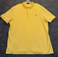 Polo Ralph Lauren Yellow Pony Polo Shirt Men  s Size Large Classic Fit Cotton