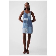 GAP Denim Patchwork Mini Dress XS Blue