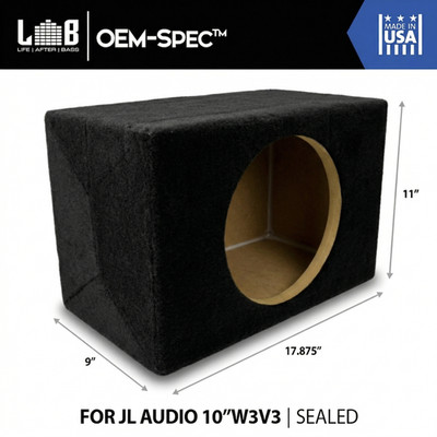 0.625 ft³ Sealed MDF Enclosure for Single JL Audio 10'' W3v3 (10W3v3) Sub Woofer