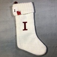 Wondershop Monogram Christmas Stocking Letter I Initial White Knit Target Xmas