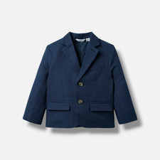 Janie and Jack Kids Boys Blue Solid Linen-Cotton Blazer Size 8