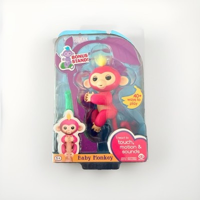 WowWee AUTHENTIC  Fingerlings Bella Monkey Pink with Yellow Hair