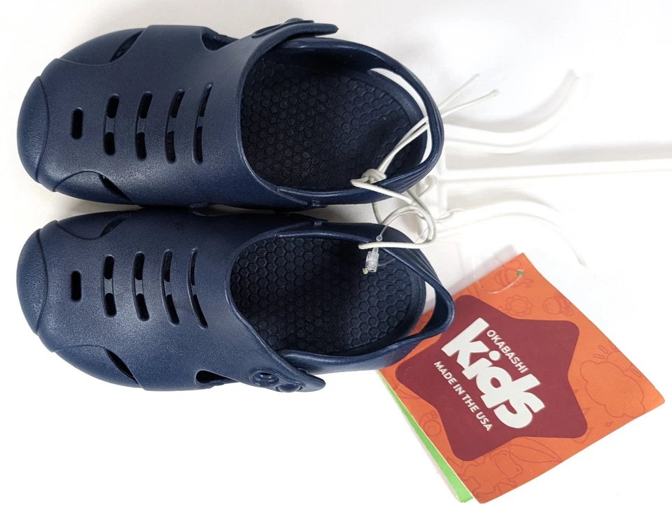 Sandalias de campamento Okabashi para niños pequeños talla 8 Carter zapatos de agua azul marino Foto 4 de 4