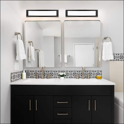 #ad Woodbury 24quot; 1 Light Brushed Nickel LED Vanity Light Matte Black 2700K 5000K $44.99