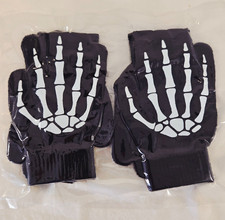 2 Pairs Halloween Skeleton Gloves Mittens Glow in the Dark One Size Kids