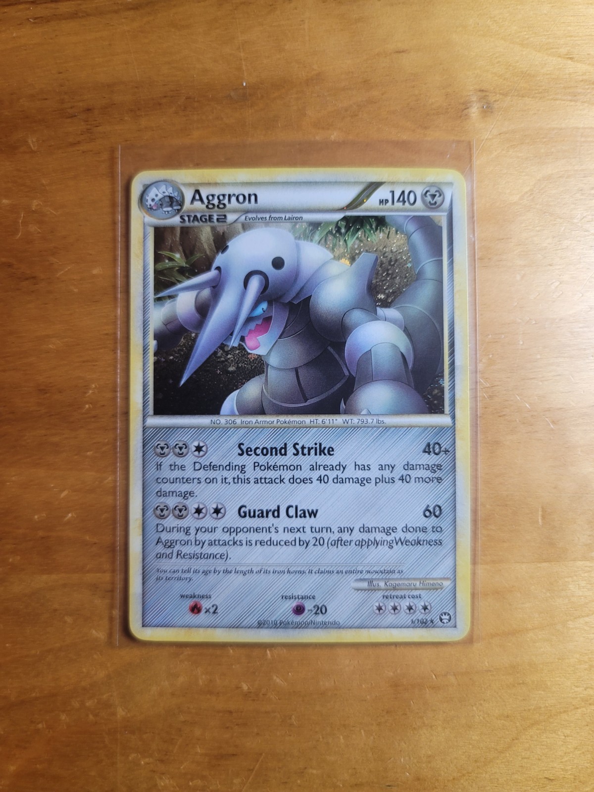 Aggron 1/102 Triumphant Holo Rare 2010 Pokémon TCG Card NM