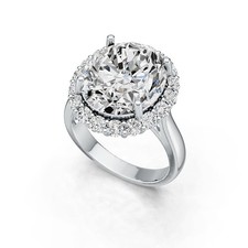 Sterling Silver Semi Mount Ring Setting Oval OV 14X12mm Halo with White Topaz