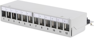 DIGITUS Professional , Modular Desktop Patch Panel, 12-Port, geschirmt, Grau