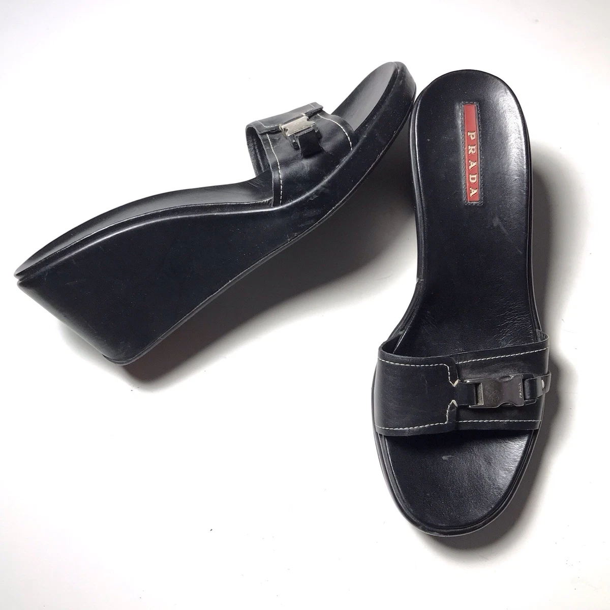 PRADA Buckle Slide Sandals for Women with Upper Leather for  display picture 1