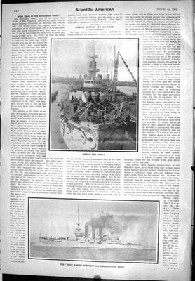 Altes wissenschaftliches amerikanisches 1904 Speed Trial Schlachtschiff Ohio Union Eisen W 20.