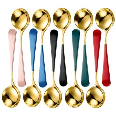 10 Pcs Dessertlöffel Eislöffel Edelstahl Kaffee-Teelöffel Marmeladenlöffel