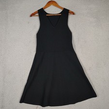 Ann Taylor Sweater Dress Women's Small Petite Black Knit Sleeveless Fit & Flare