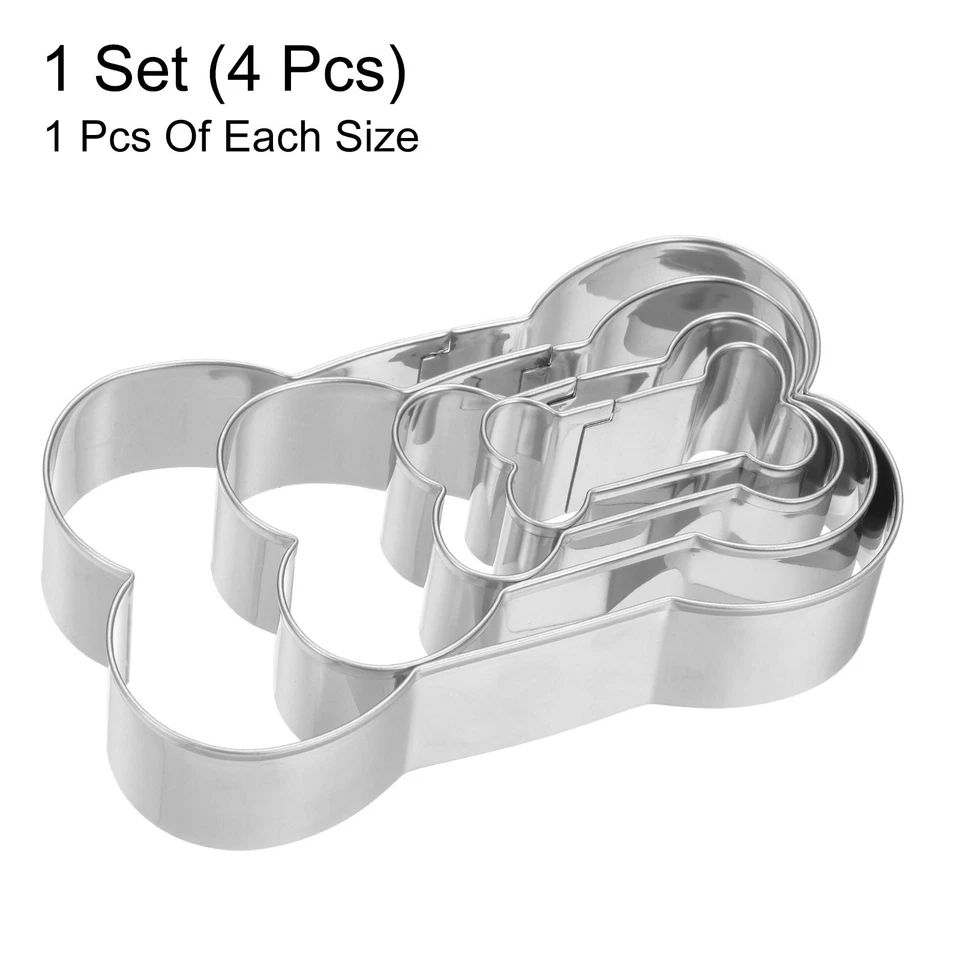 Hunde Knochen Keks Ausstecher Set Verschiedene Größen Edelstahl Hausgemachte - Bild 3 von 4