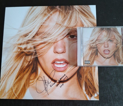 RENEE RAPP BITE ME CD & SIGNED /AUTOGRAPH 12'' ART CARD & HER HANDWRITTEN LYRICS