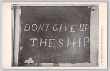 Postcard Commodore Perry Battle Flag Don't Give Up The Ship Patriotic Navy 1913