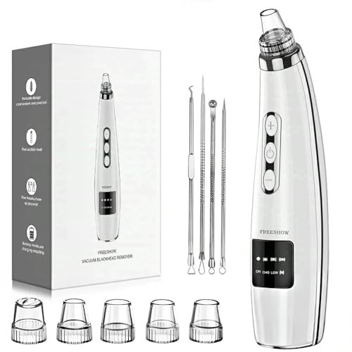 Blackhead Remover Vacuum - Facial Pore Cleaner, 5 Suction Levels & Probes, USB R - Picture 3 of 8