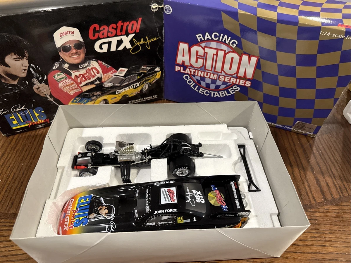 A) Action John Force Castrol GTX/ Elvis 25th Ann. Mustang Funny Car