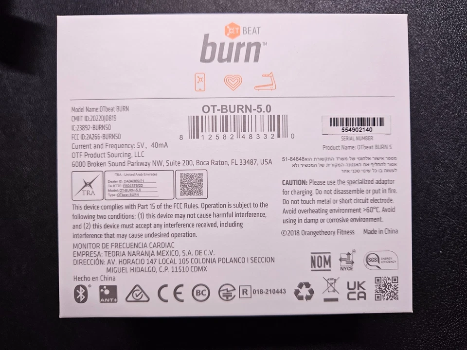 OrangeTheory OT BEAT BURN 5.0 Heart Rate Monitor Original Box + Charger Strap - Image 3 of 4