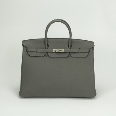 HERMES Birkin 40 Birkin 40 Bag Tote Bag Togo Graphite Gray SilverMetal Handbag