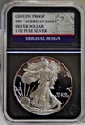 2001 W US Proof Silver Eagle $1 Nice Coin PCS Black Slab