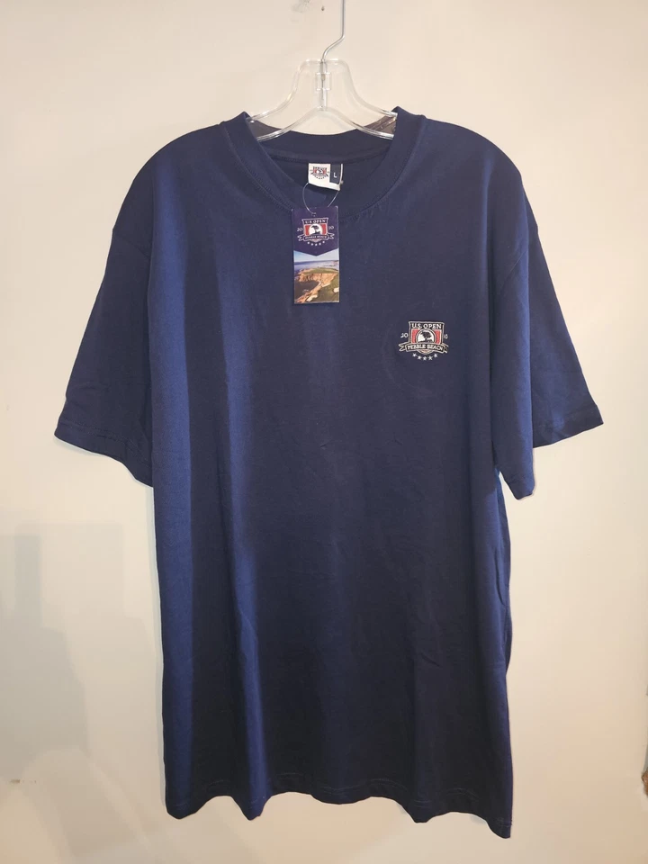 2010 US Open NWT Pebble Beach Large Mens Blue Embroidered Logo Tshirt PGA - Image 3 of 4