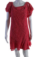 Eliza J Womens Textured Cap Sleeve Zipped Dress Pink Size 14