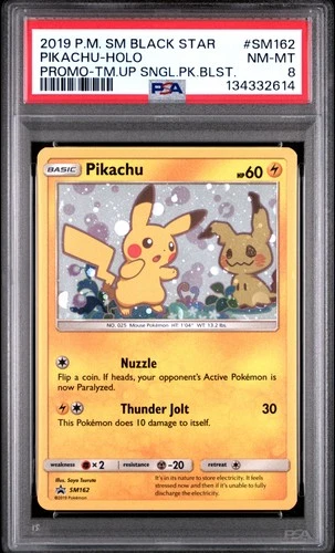 2019 POKEMON SM BLACK STAR PROMO TEAM UP SINGLE PACK BLISTERS PIKACHU-HOLO PSA 8