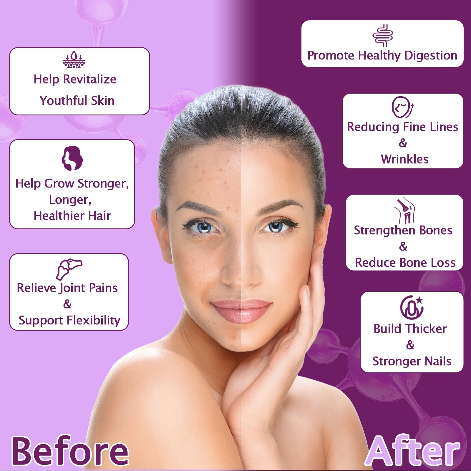 Type I, II, III, V, X Multi Collagen 240 Capsule Supplement for Women Men  NEW