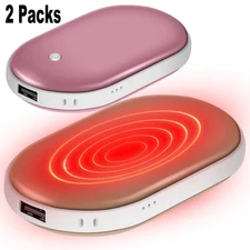 2 Pack Electric Rechargeable Hand Warmers 5000mAh Reusable Outdoor Warm Heater
