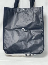 Lululemon Large Reusable Shopping Tote Bag w/ Nylon Handle - Black & White - New