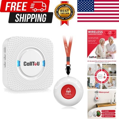Caregiver Pager Wireless Call Button Nurse Alert System 500+ Feet for Home/El...