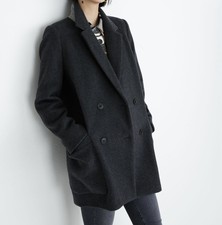 Madewell Hollis Double Breasted Wool Blend Coat Blazer
