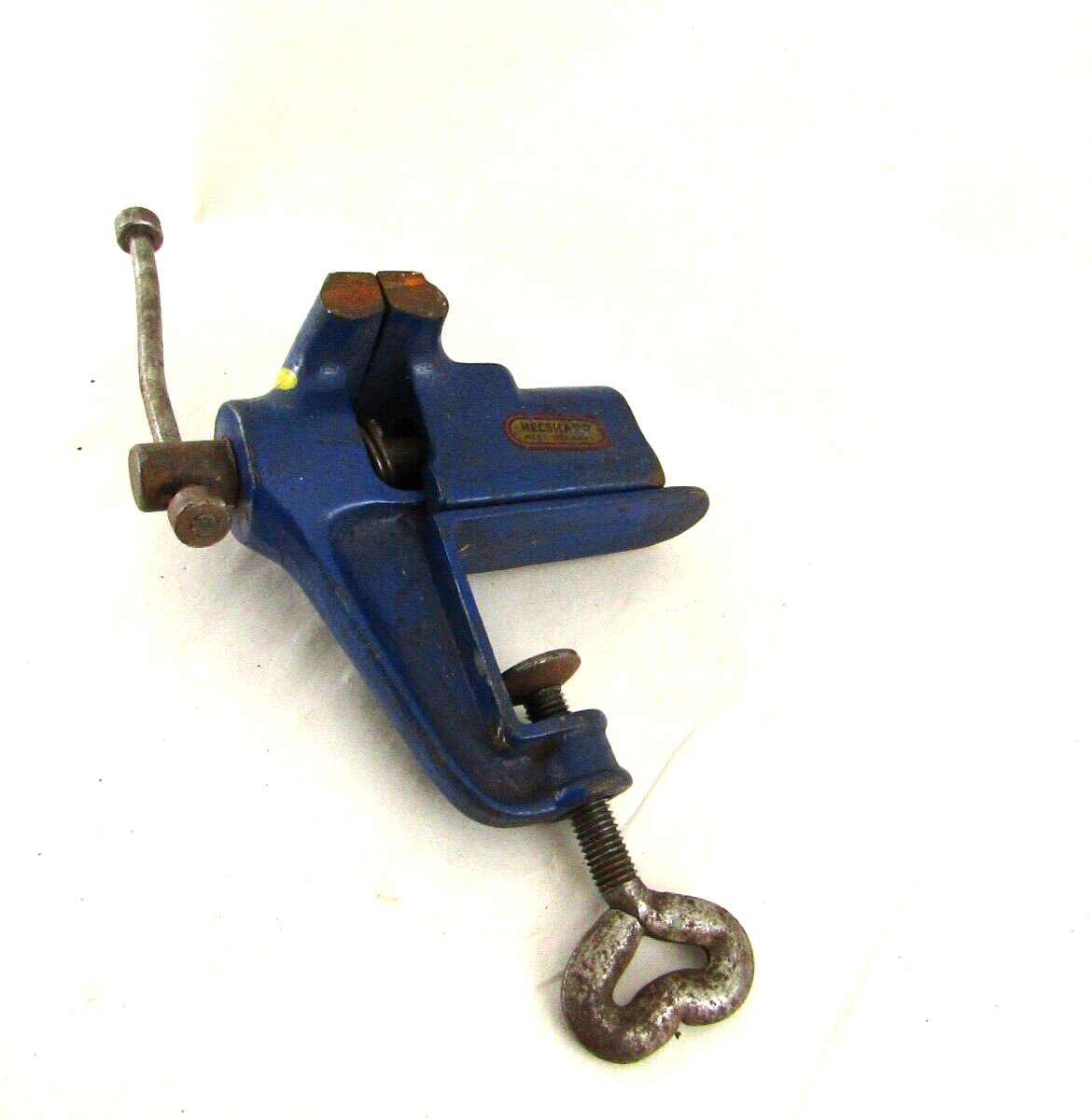 EXCELLENT! VINTAGE HECSHARP CLAMP-ON BENCH TOP VISE 2-1/2