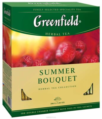 Greenfield Summer Bouquet Fruit & Berry Herbal Tea 100 Tb Made Russia NO GMO RF
