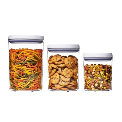 New OXO SoftWorks Set of 3 POP Food Storage Canister Containers, 22165700 NIB