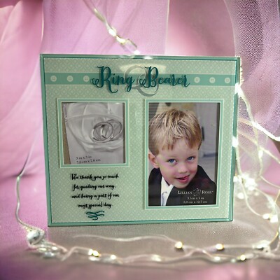 Lillian Rose Ring Bearer Picture Invitation Frame Green Tinted Glass  Wedding