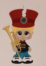 Band Trumpet Boy Blonde Hair. Scrapbook, Card making Paper Piecing.