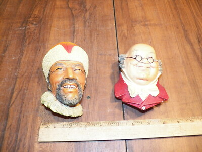 Vintage BOSSONS Head Wall Plaques - HIMALAYAN & MR. PICKWICK