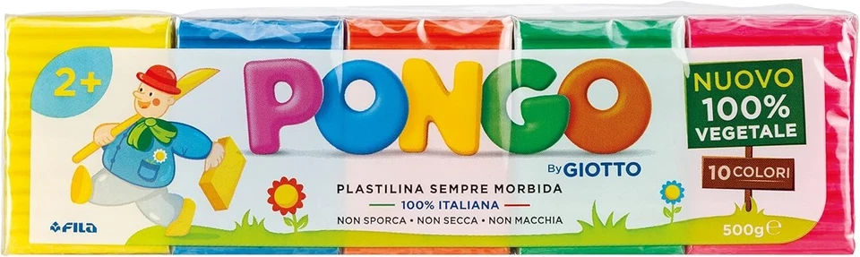 Plastilina Pongo Giotto 10 Colori Pasta da Modellare Confezione 500gr 10 Colori - Immagine 2 di 4