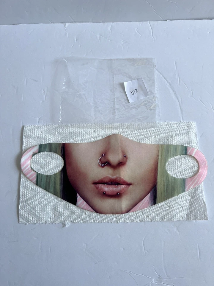 Nueva Mascarilla Facial 3D Humor Nariz y Labios Piercing Paño Reutilizable, Lavable Talla Única Foto 2 de 3