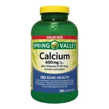 Calcium Plus Vitamin D Tablets Dietary Supplement 600 mg 500 Count