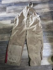 Carhartt Coveralls Bibs 46x30 Lined Tan