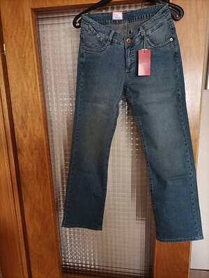 Paddocks Damen Jeans blau Straight leg Low Rise Bootcut Stretch