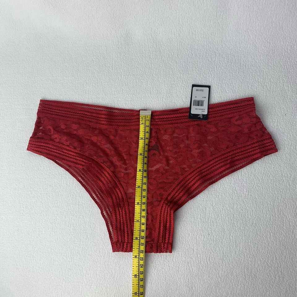 Fredericks of Hollywood Demi Leopardo Malla Panty Lencería Roja Mediana Nueva con Etiquetas Foto 3 de 4
