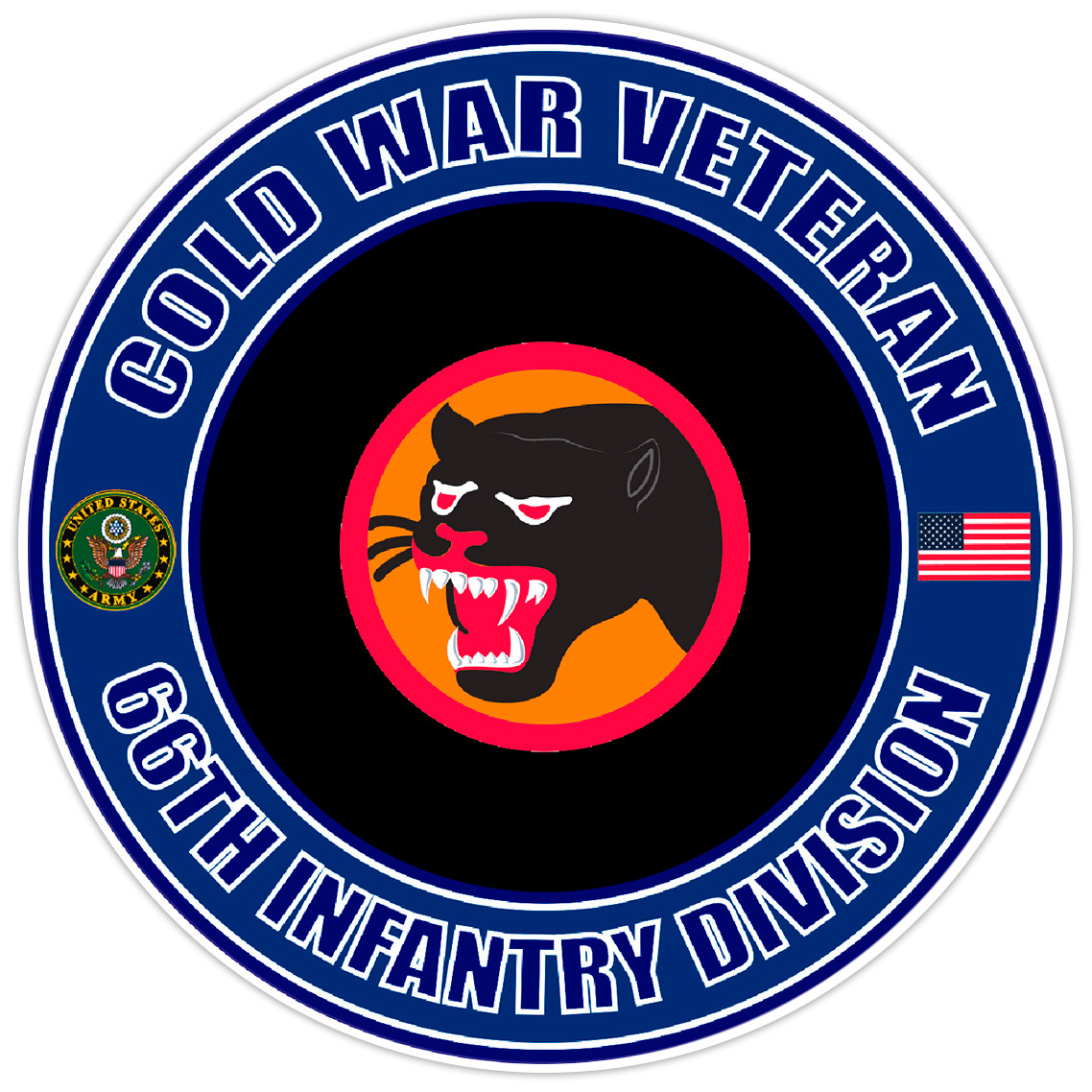 Cold War Veteran 66th Infantry Division Bumper Sticker Military Vinyl Decal 5"
