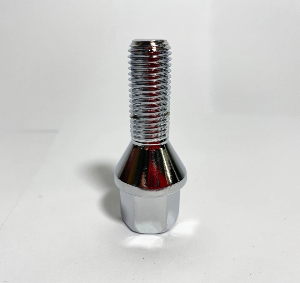 Pernos cónicos de asiento vástago de 1,1" 28 mm 14x1,25 cromados 20 piezas para rueda de stock BMW Foto 4 de 4