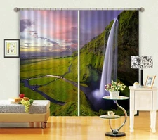 3D Natural Waterfall ZHUA3164 Photo Curtain Window Blockout Fabric Amy 2023