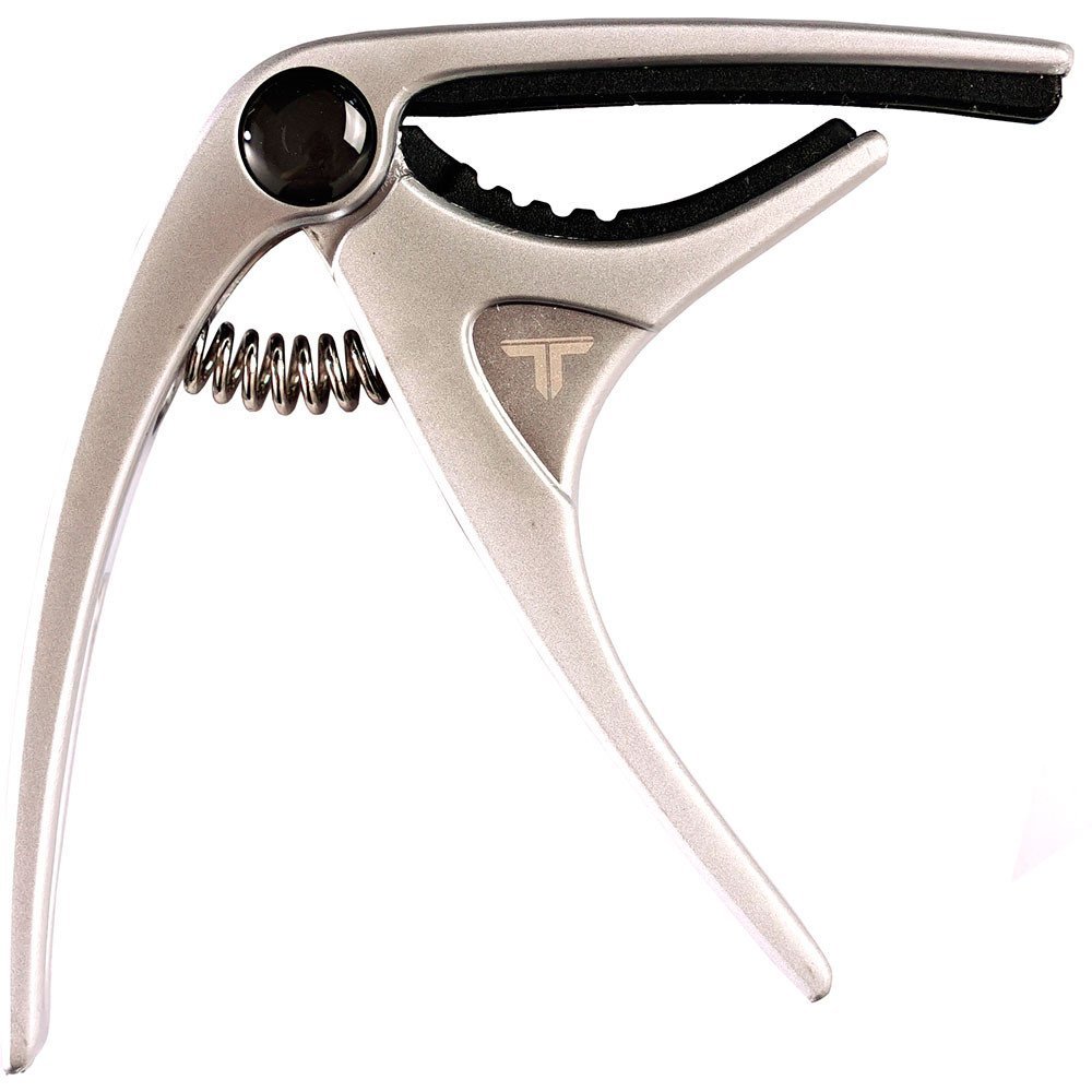 Capotasto Chitarra Silver Quick Release Tourtech Qualità Silver Strong Grip Nuova Musica foto 2